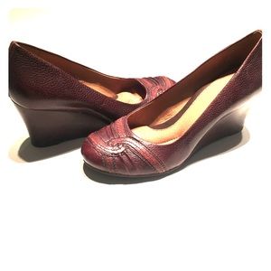 Nurture Brown Leather Wedges